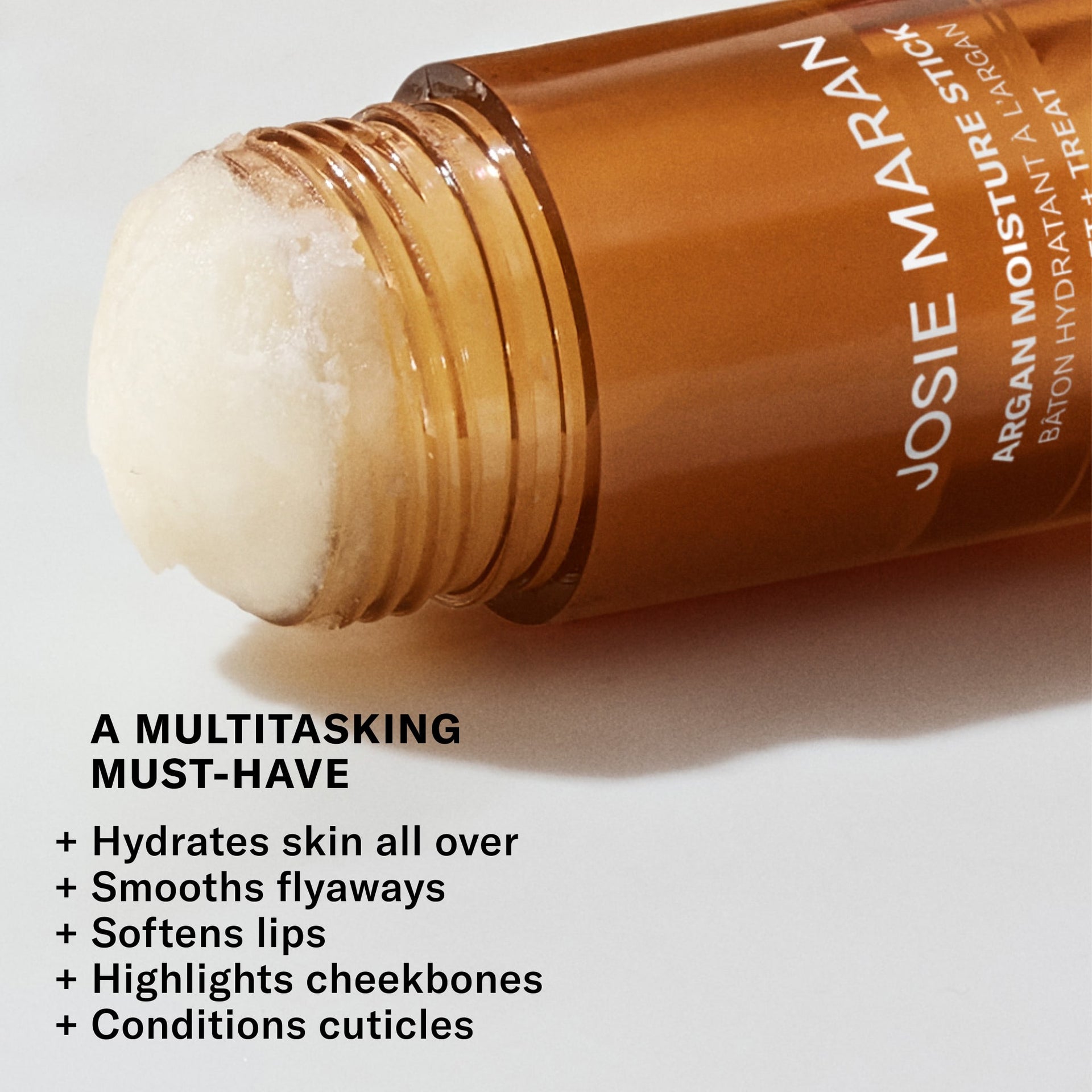 A multitasking must-have: hydrates skin all over, smooths flyaways, softens lips, highlights cheekbones, conditions cuticles.